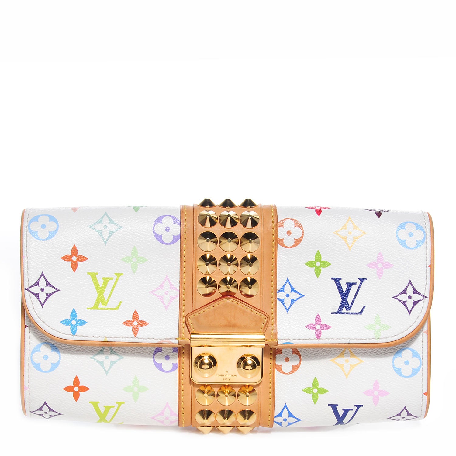 Louis Vuitton Monogram Multicolor Courtney Clutch White 1 of 8