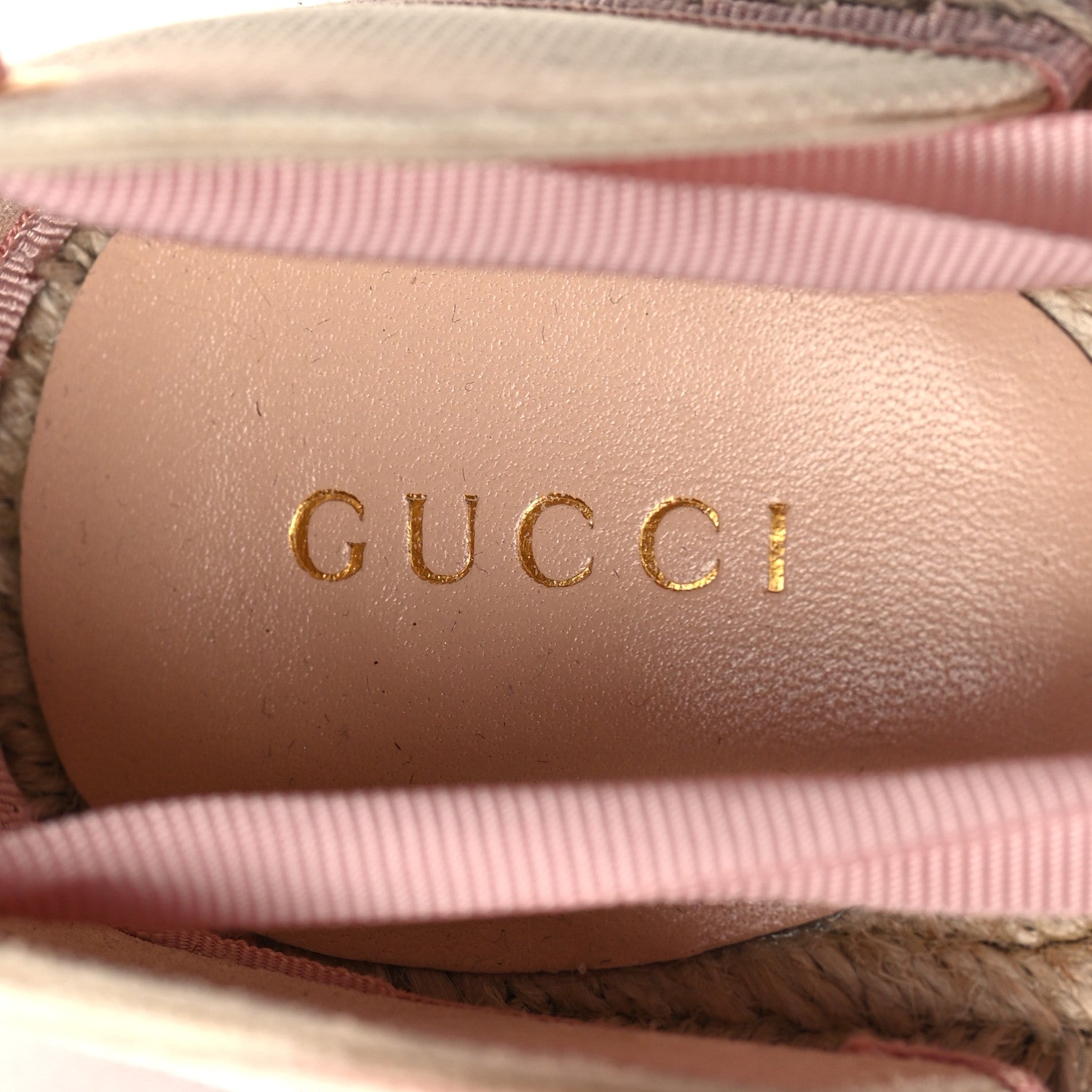 Gucci Canvas Grossgrain Embroidered Judit Ankle Wrap Platform 35/120mm Espadrille Wedges 36 White Shell 7 of 8