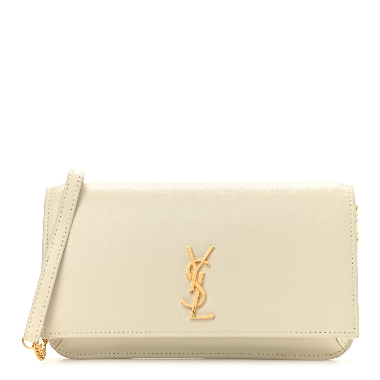 Smooth Calfskin Monogram Phone Holder Crossbody Blanc Vintage