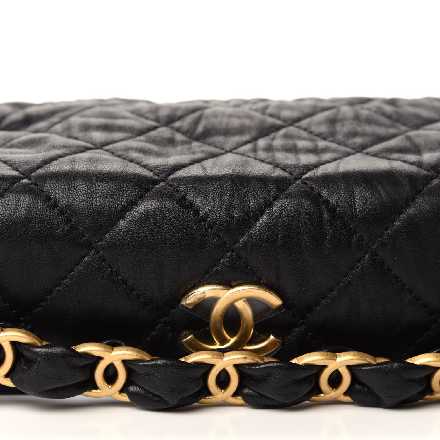 Chanel Crumpled Lambskin Quilted Small CC Links Shoulder Bag Black 8 of 11