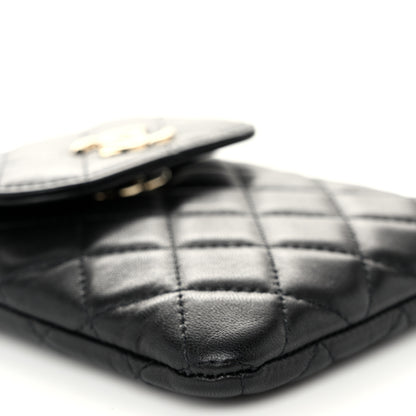 Chanel Lambskin Quilted CC Phone Holder Black 10 of 12