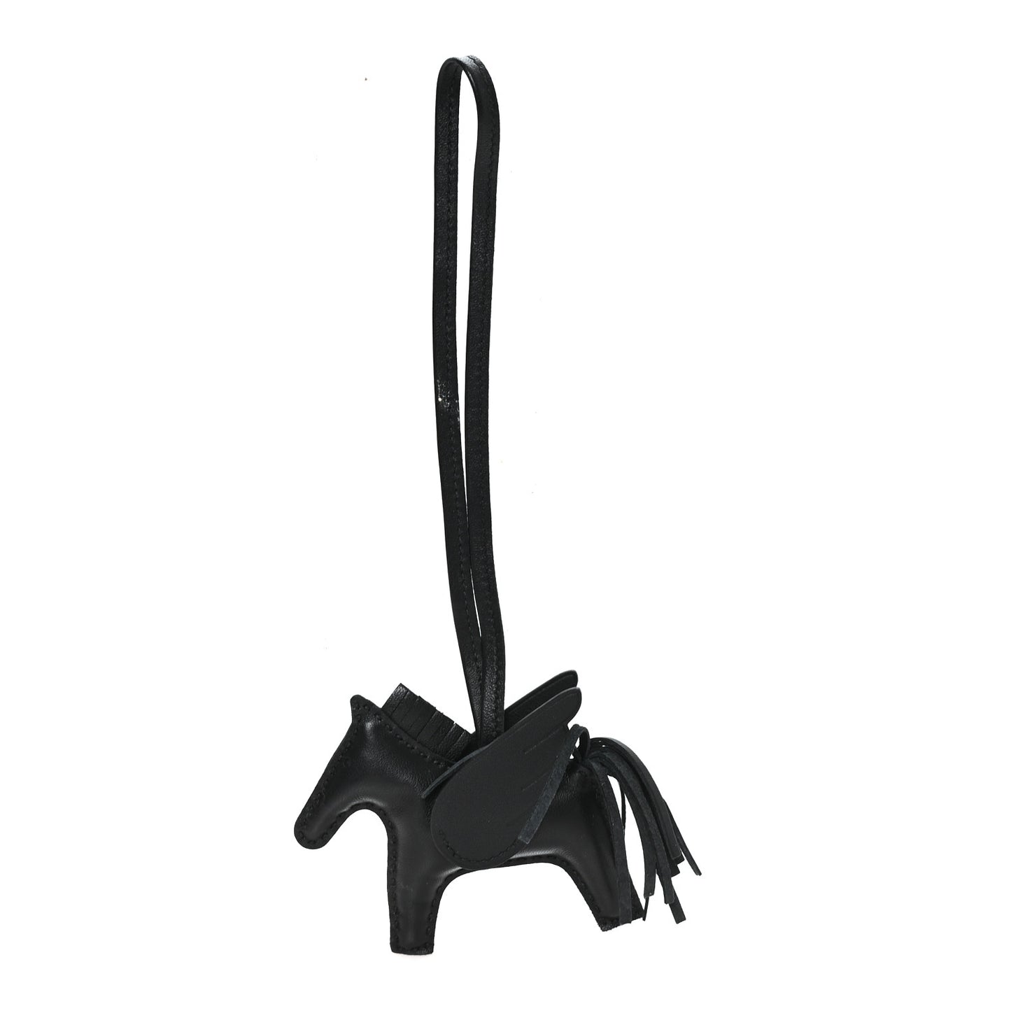 Milo Lambskin Grigri Rodeo Pegase Horse Bag Charm PM So Black