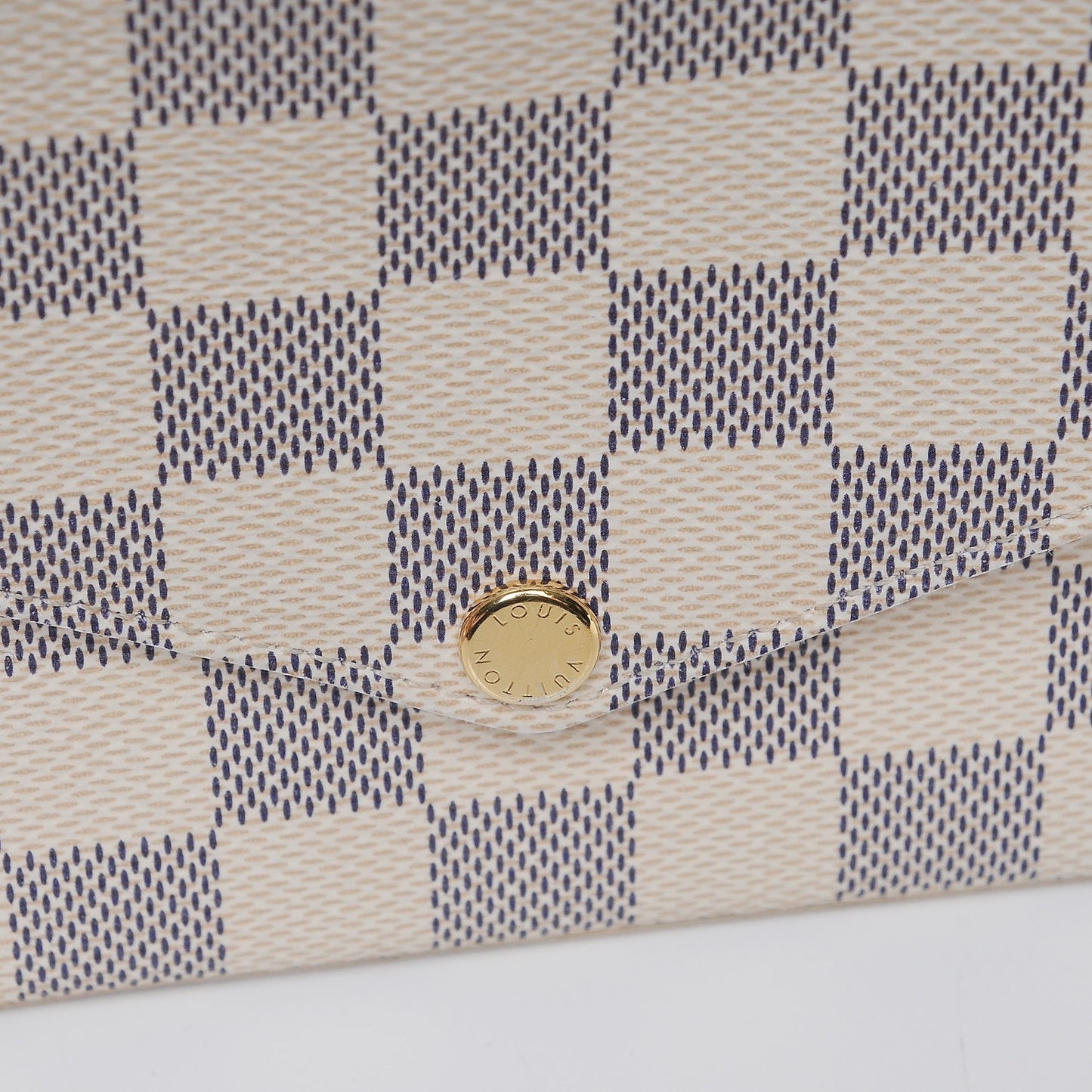 Damier Azur Pochette Felicie Chain Wallet Rose Ballerine