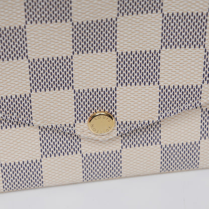 Louis Vuitton Damier Azur Pochette Felicie Chain Wallet Rose Ballerine 10 of 10