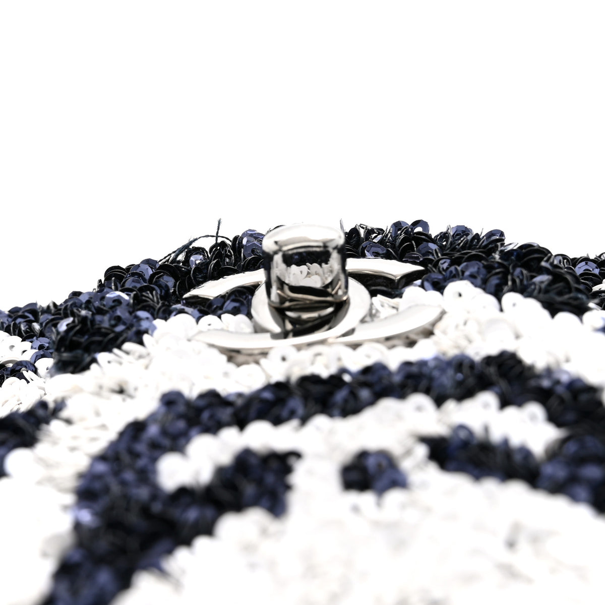 Chanel Sequin Medium Flap Blue White 11 of 12
