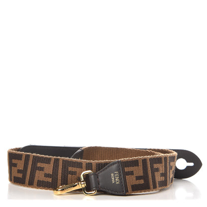 Fendi Ribbon Vitello Century FF 1974 Studded Strap You Fango Marrone Ebano 1 of 6
