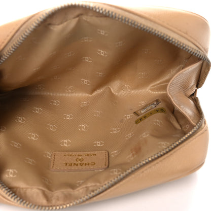 Chanel Grained Calfskin CC Button Pouch Cosmetic Case Beige 5 of 16