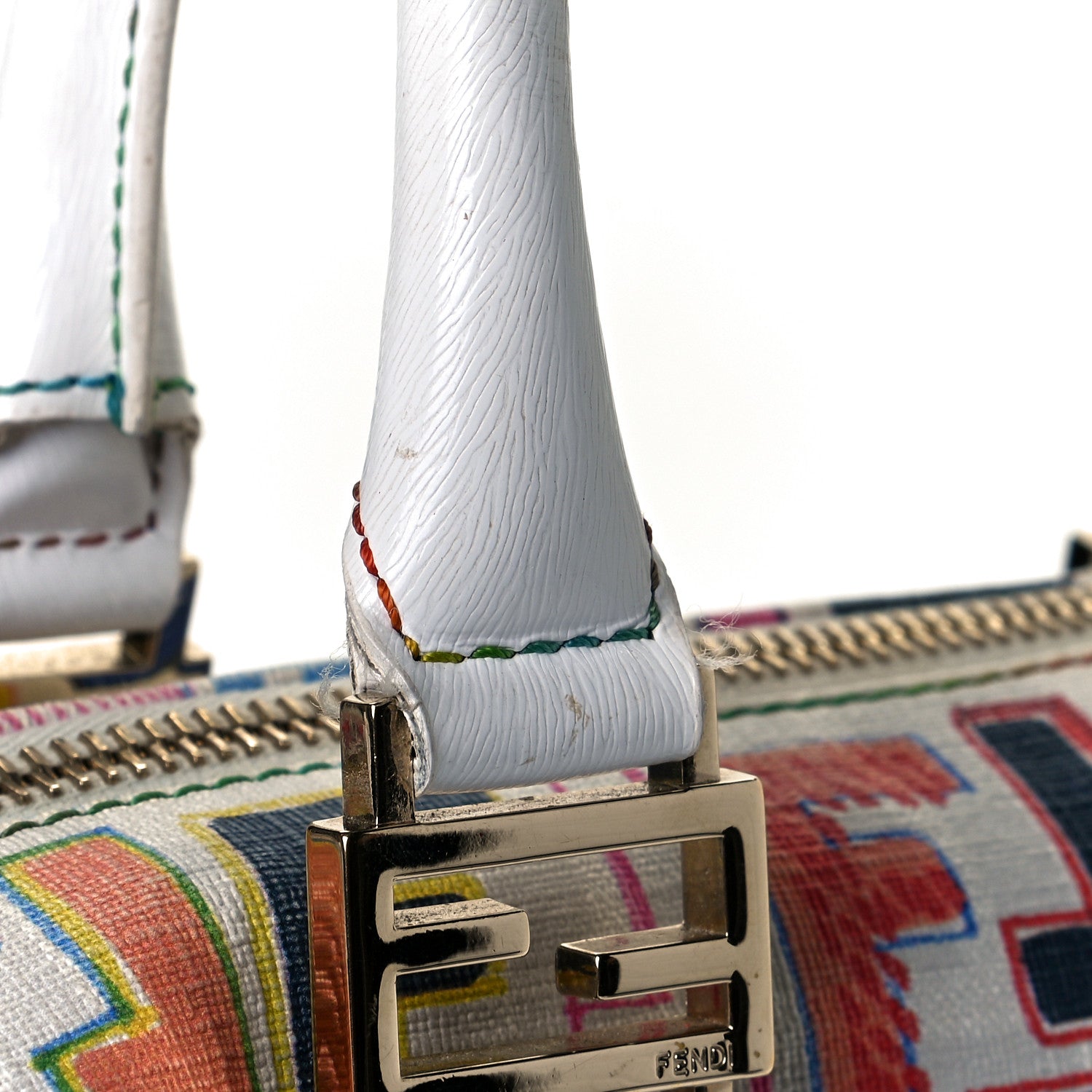 Fendi Zucca Spalmati Vitello FF Multicolor Forever Boston Multicolor White 8 of 8