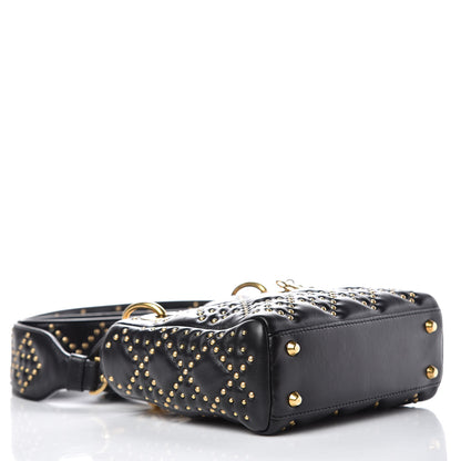 Christian Dior Lambskin Studded Mini Supple Lady Dior Black 4 of 8