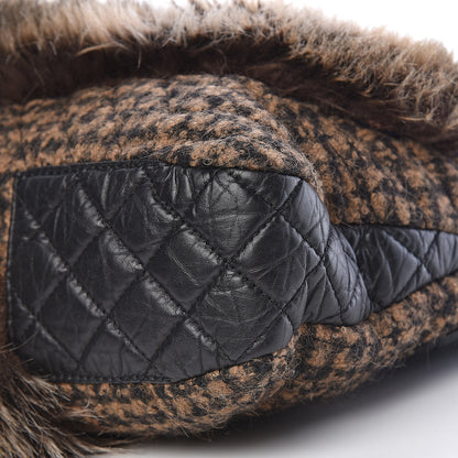 Chanel Tweed Lambskin Fantasy Fur Karl's Cabas Tote Black 10 of 15
