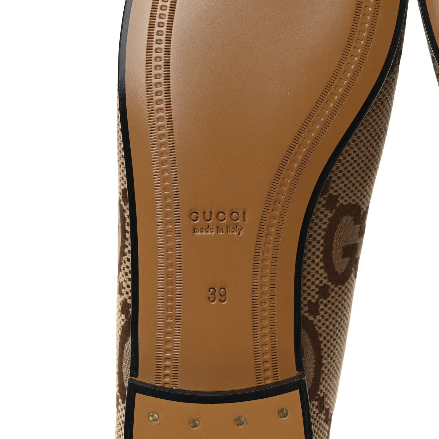 Monogram Jumbo GG Malaga Kid Horsebit Womens Jordaan Loafers 39 Camel Ebony New Acero Beige