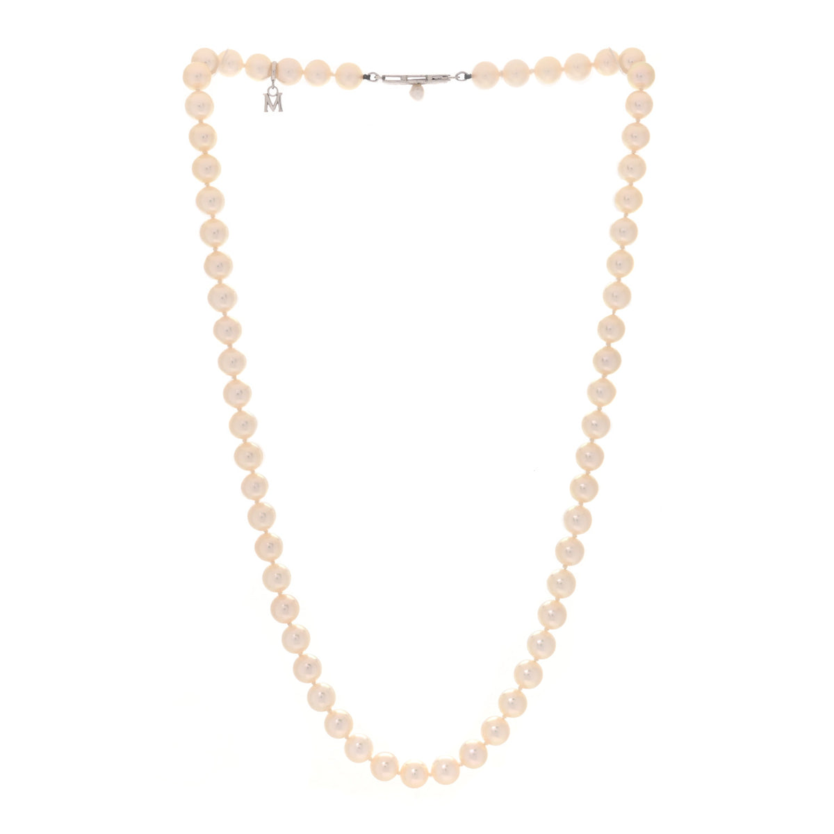 18K White Gold Akoya Cultured Pearl 6.5-7mm Strand Necklace
