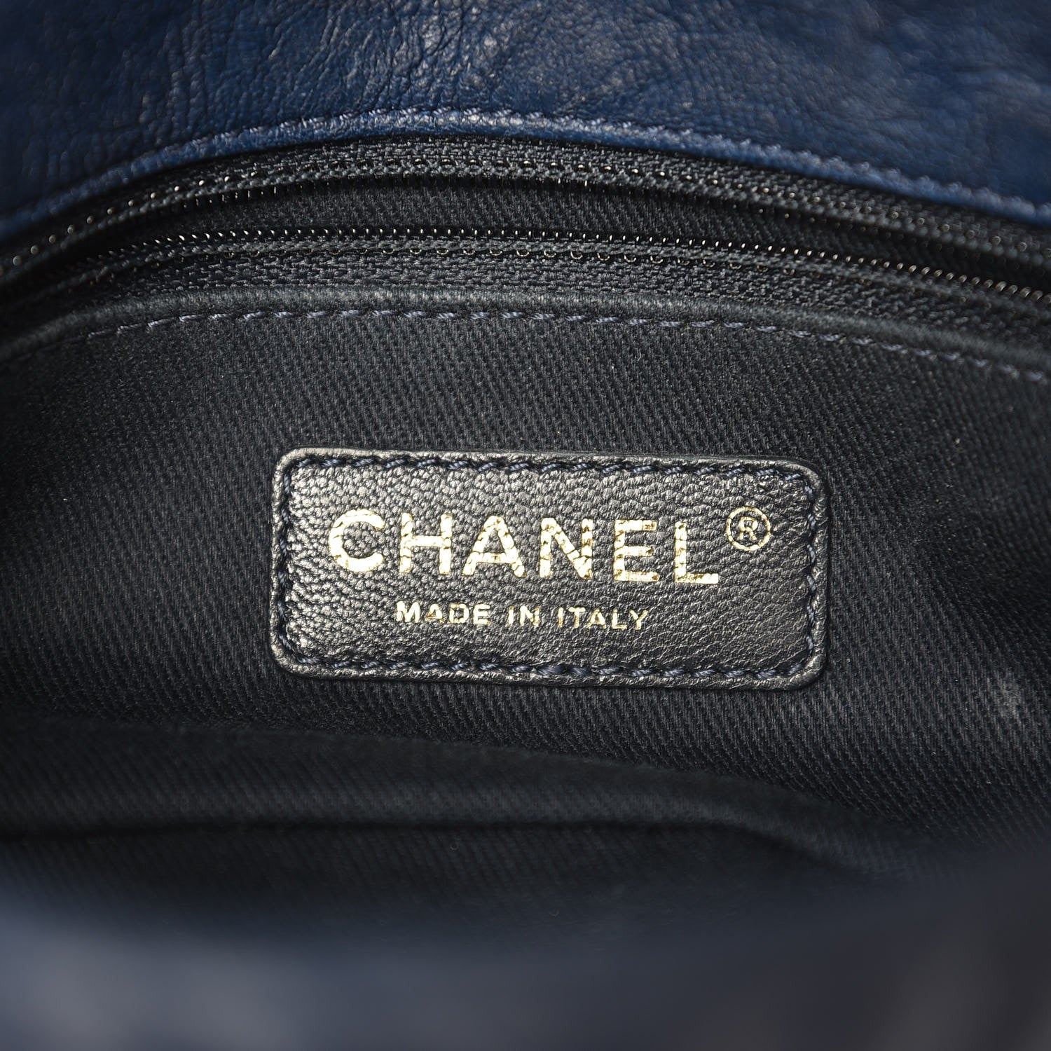 Chanel Calfskin Surpique Chevron Small Flap Navy 6 of 9