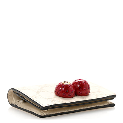 Gucci Guccissima Cherries Card Case Wallet White 4 of 11