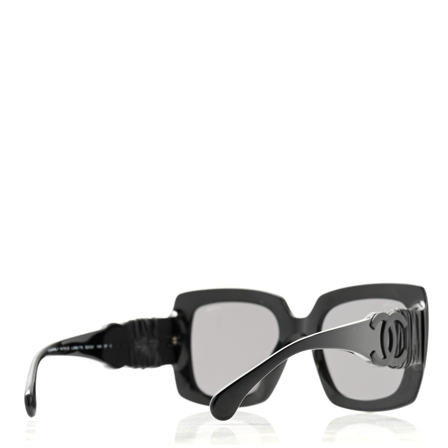 Acetate Calfskin Square Sunglasses 5474-Q Black