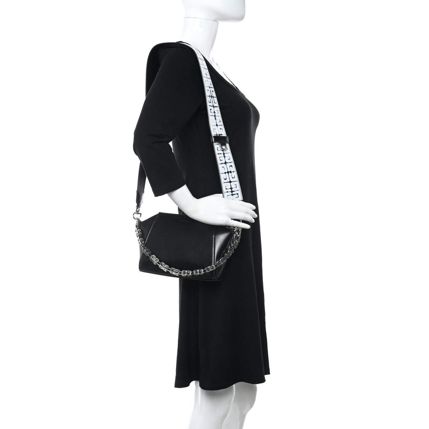 X CHITO Box Calfskin 4G Printed XS Graffiti Antigona Black White