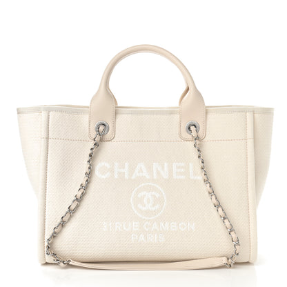 Chanel Mixed Fibers Small Deauville Tote White 3 of 12