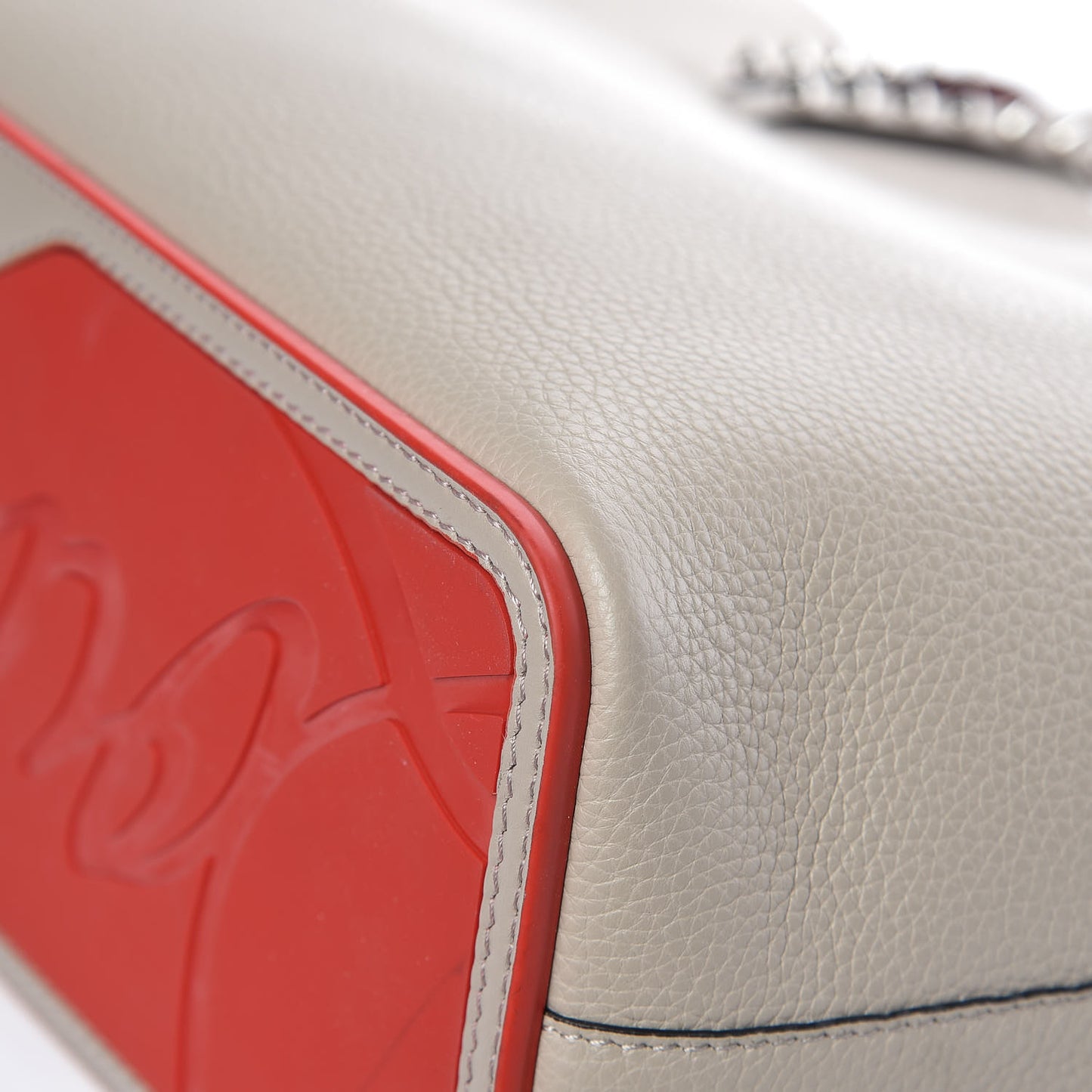 Calfskin Spikes Small East West Cabata Tote Gray