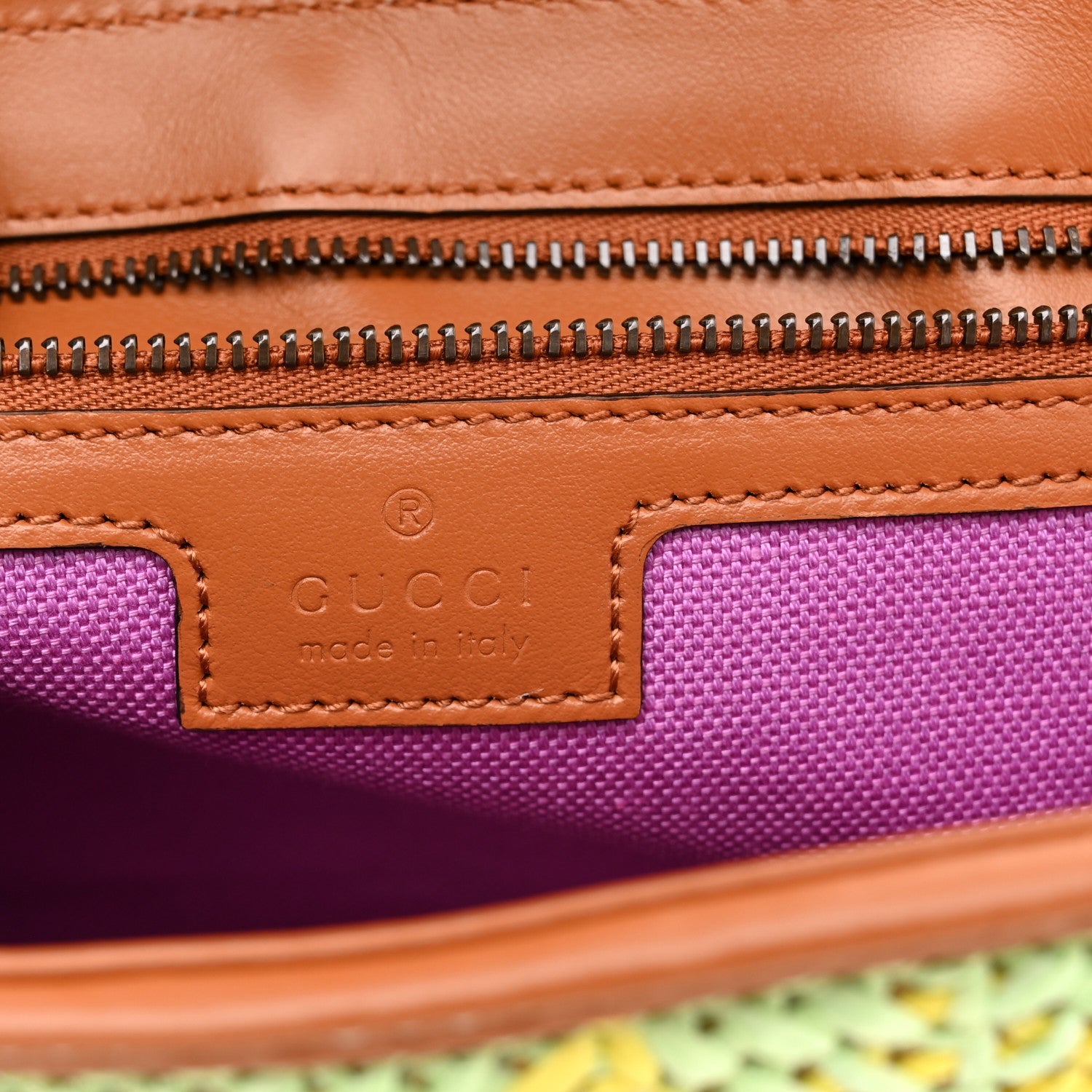 Gucci Calfskin Raffia Woven Small GG Marmont Shoulder Bag Multicolor 6 of 10