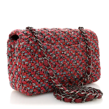 Chanel Tweed Quilted Mini Rectangular Flap Red Blue Ecru Black Pink 3 of 11