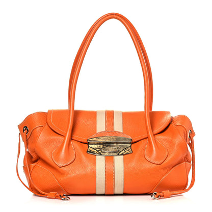 Prada Vitello Daino Lizard Shoulder Bag Orange 1 of 16