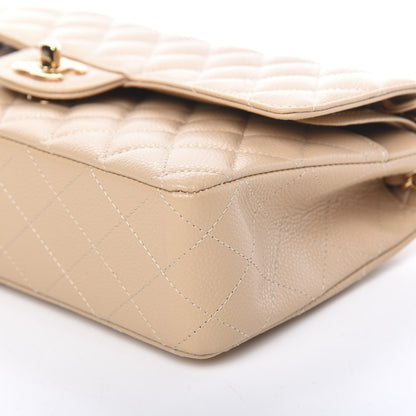 Chanel Caviar Quilted Medium Double Flap Light Beige 8 of 10