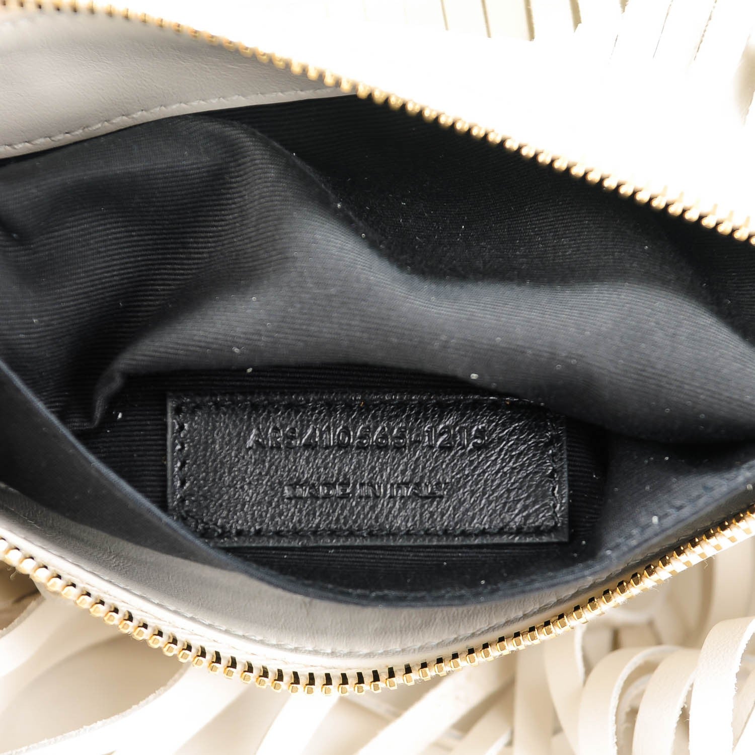 Saint Laurent Calfskin Small Emmanuelle Fringe Hobo Dove White 6 of 6