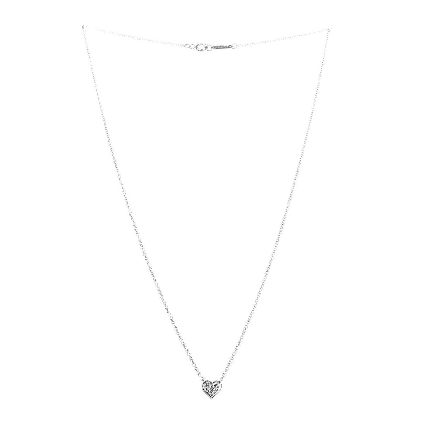 Platinum Diamond Heart Pendant Necklace