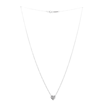 Tiffany Platinum Diamond Heart Pendant Necklace 3 of 5