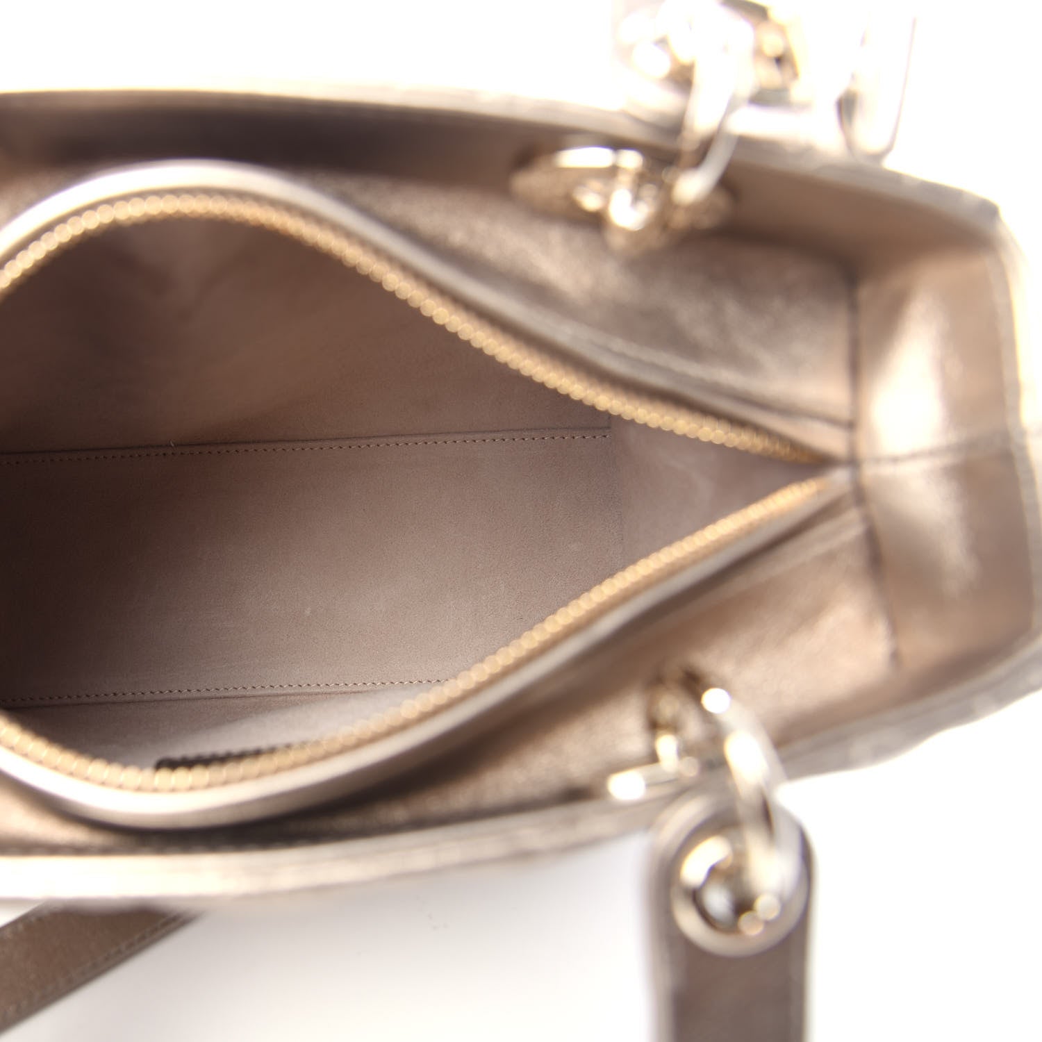Christian Dior Metallic Calfskin Cannage Medium Lady Dior Gold 5 of 11