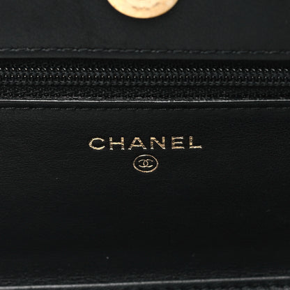 Chanel Caviar Quilted CC Filigree Wallet On Chain WOC Black 6 of 9