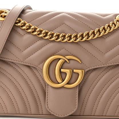 Gucci Calfskin Matelasse Small GG Marmont Shoulder Bag Porcelain Rose 8 of 10