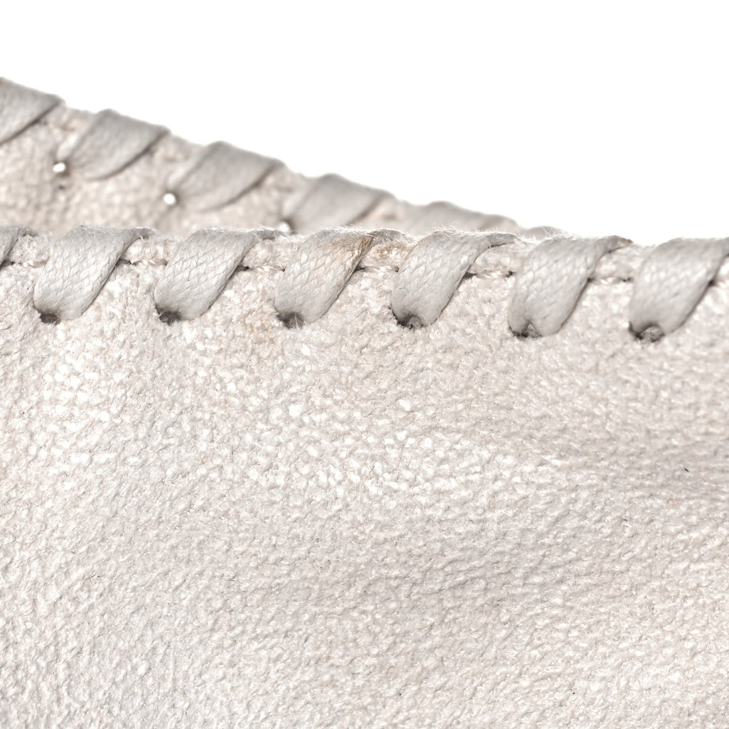 X ED CURTIS Shaggy Deer Logo Embroidered Large Falabella Chalk