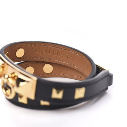 Hermes Swift Studded Rivale Double Tour Bracelet T2 Black 4 of 7