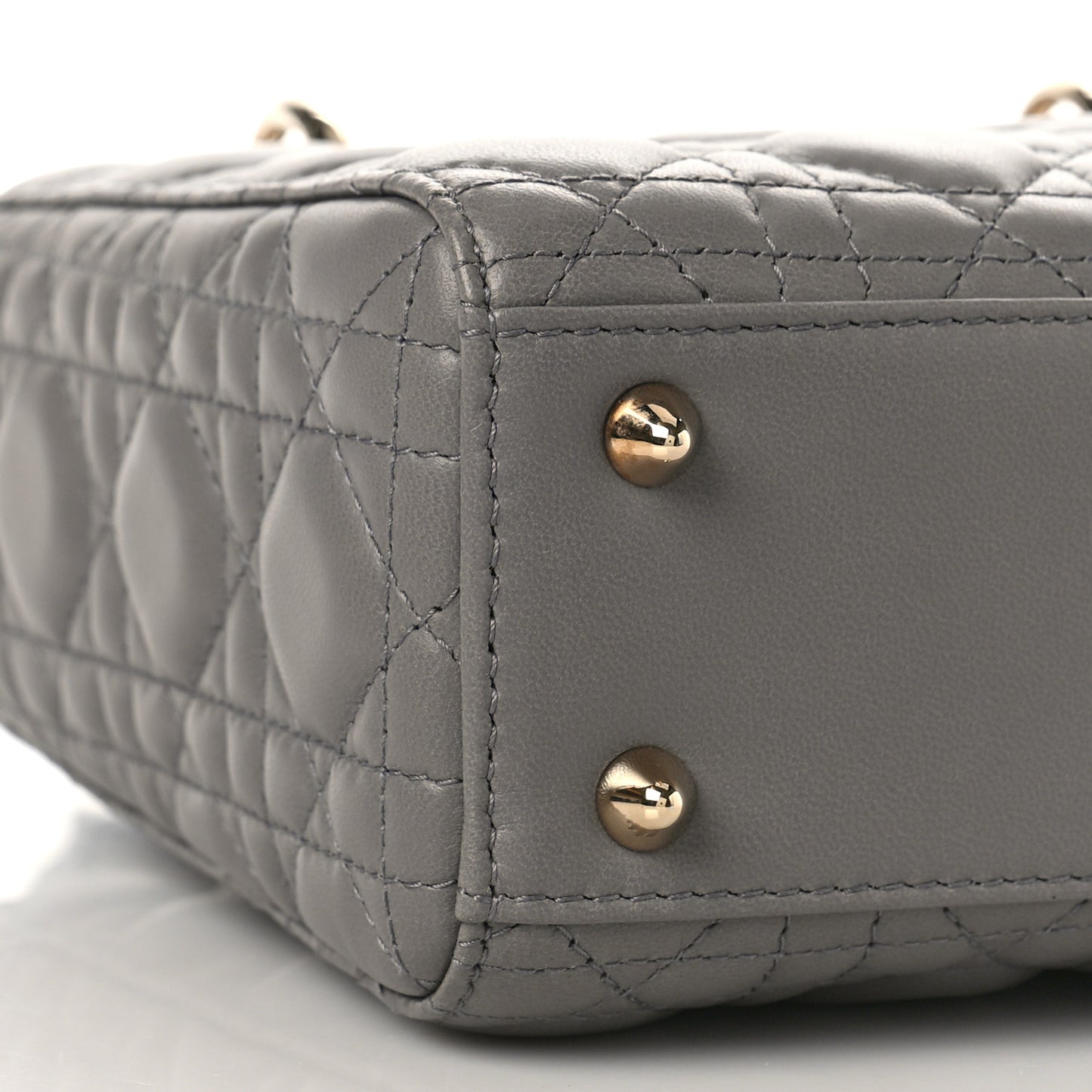 Lambskin Cannage Small Lucky Badges My Lady Dior Grey