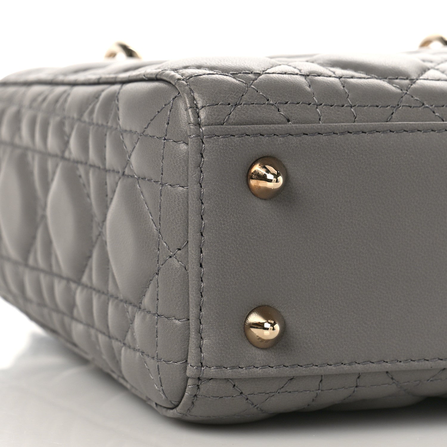 Christian Dior Lambskin Cannage Small Lucky Badges My Lady Dior Grey 6 of 7