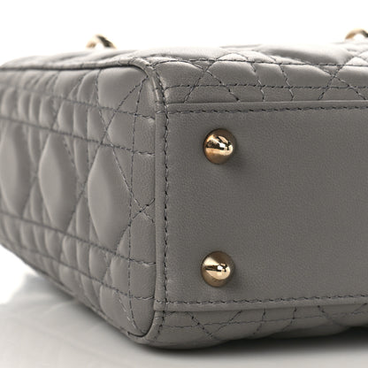 Christian Dior Lambskin Cannage Small Lucky Badges My Lady Dior Grey 6 of 7
