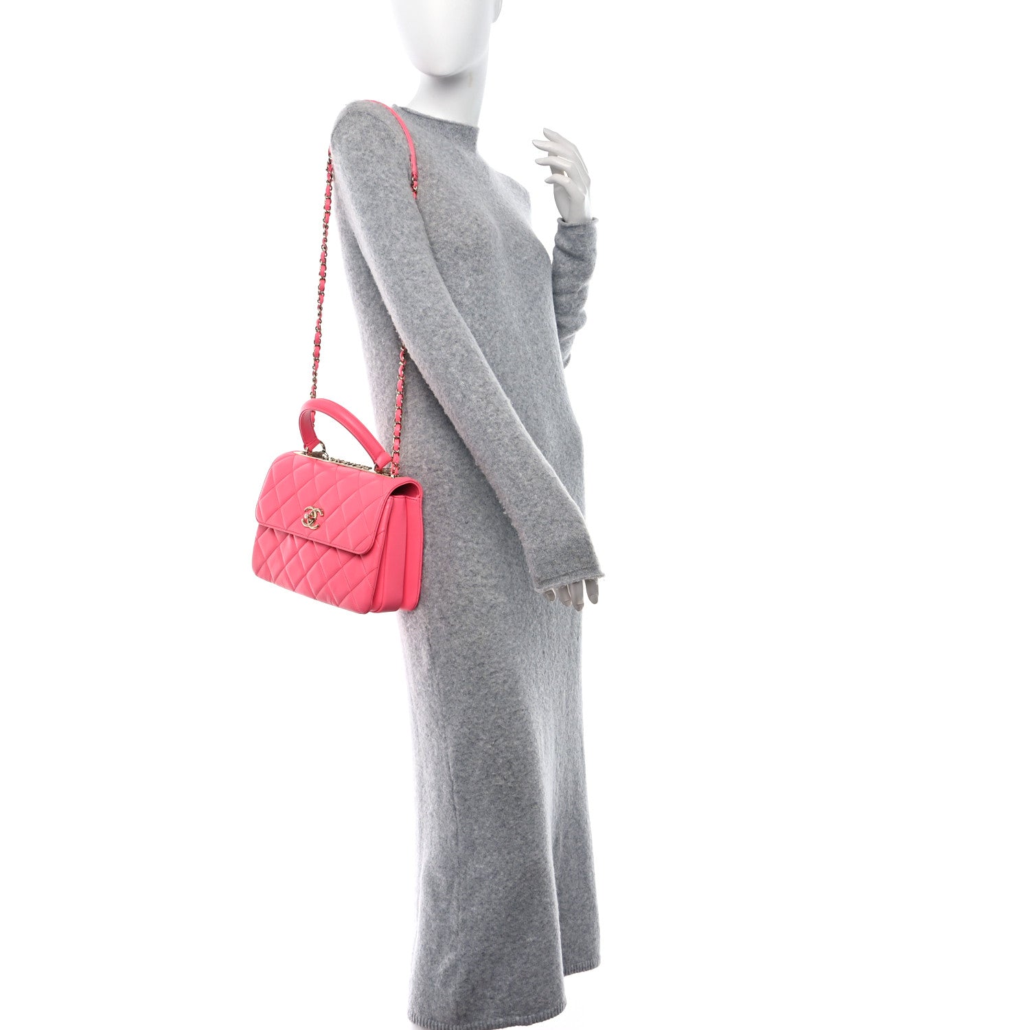 Chanel Lambskin Quilted Small Trendy CC Dual Handle Flap Bag Pink 2 of 9