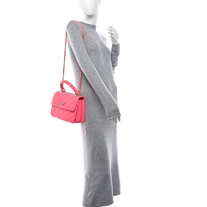 Chanel Lambskin Quilted Small Trendy CC Dual Handle Flap Bag Pink 2 of 9
