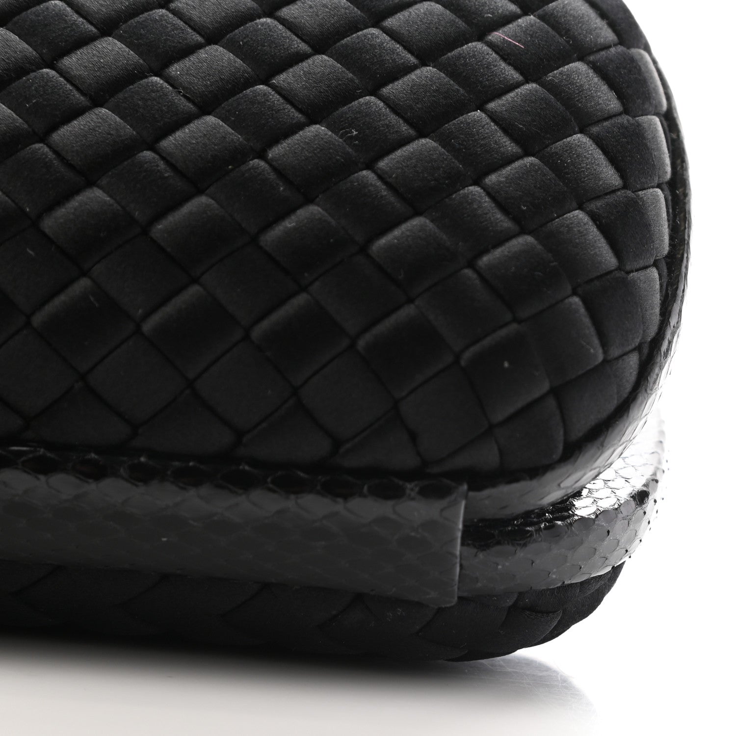 Bottega Veneta Satin Ayers Intreccio Impero Stretch Knot Clutch Black 8 of 9