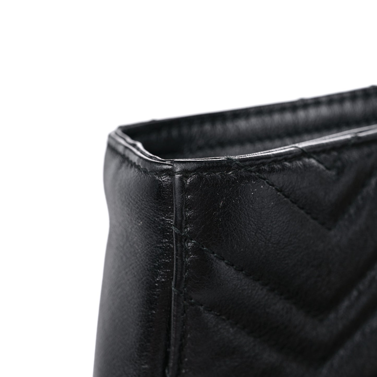 Azalea Calfskin Matelasse Large GG Marmont Slim Tote Black