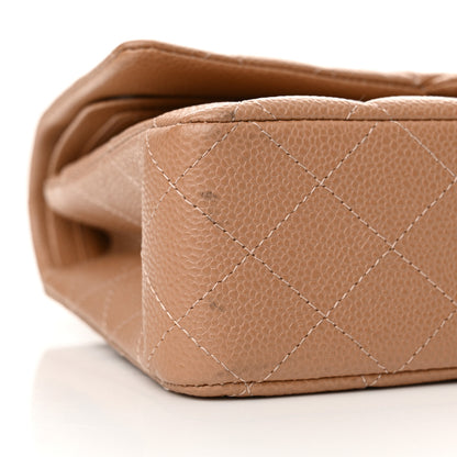Chanel Iridescent Caviar Quilted Medium Double Flap Beige 9 of 13