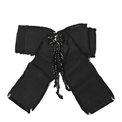 Gucci Grosgrain Crystal Bow Brooch Black 1 of 4
