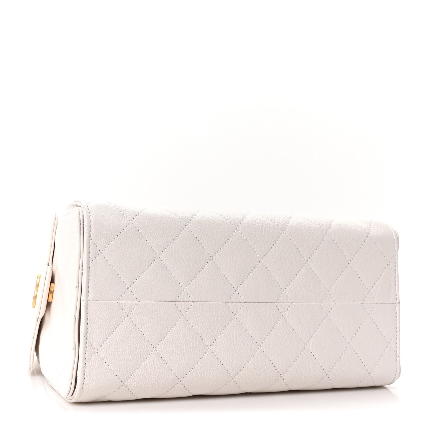 Caviar Quilted Small Chanel 25 Handbag White
