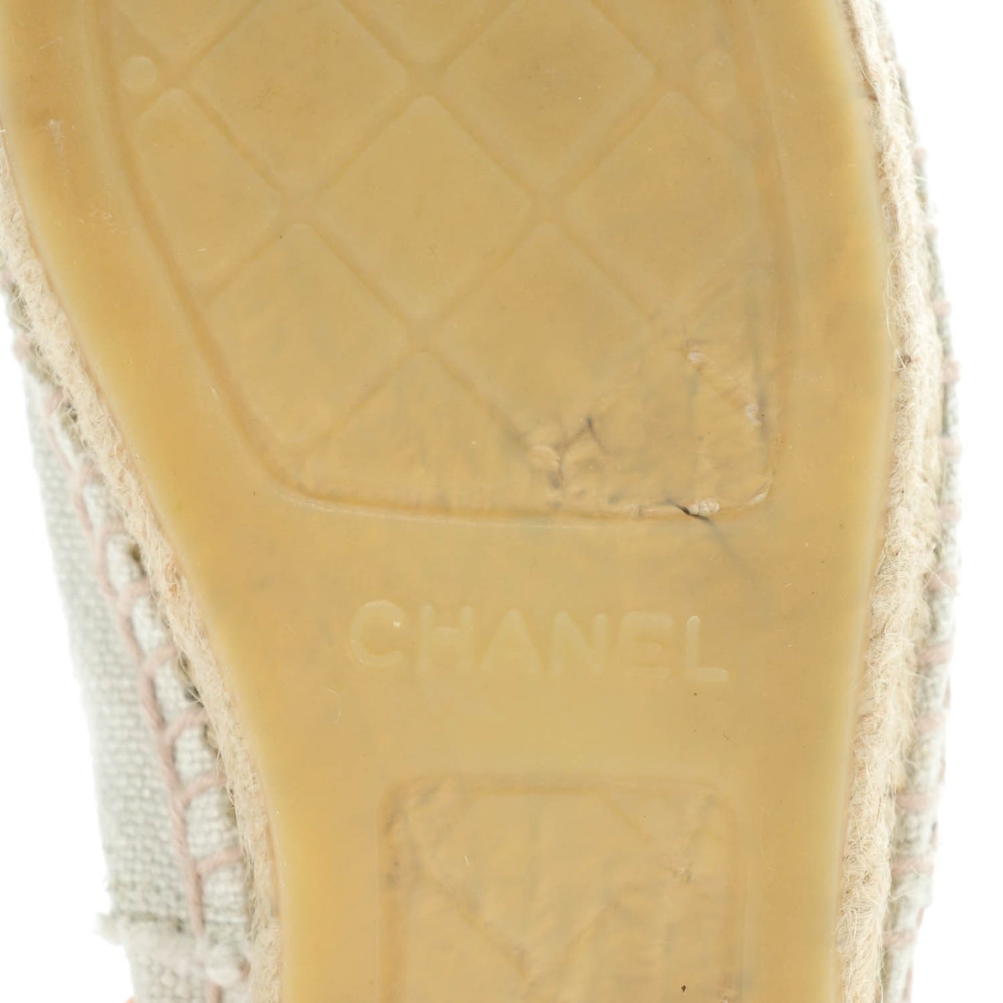 Linen CC Espadrilles 38 Beige Black