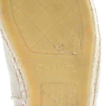 Chanel Linen CC Espadrilles 38 Beige Black 7 of 9