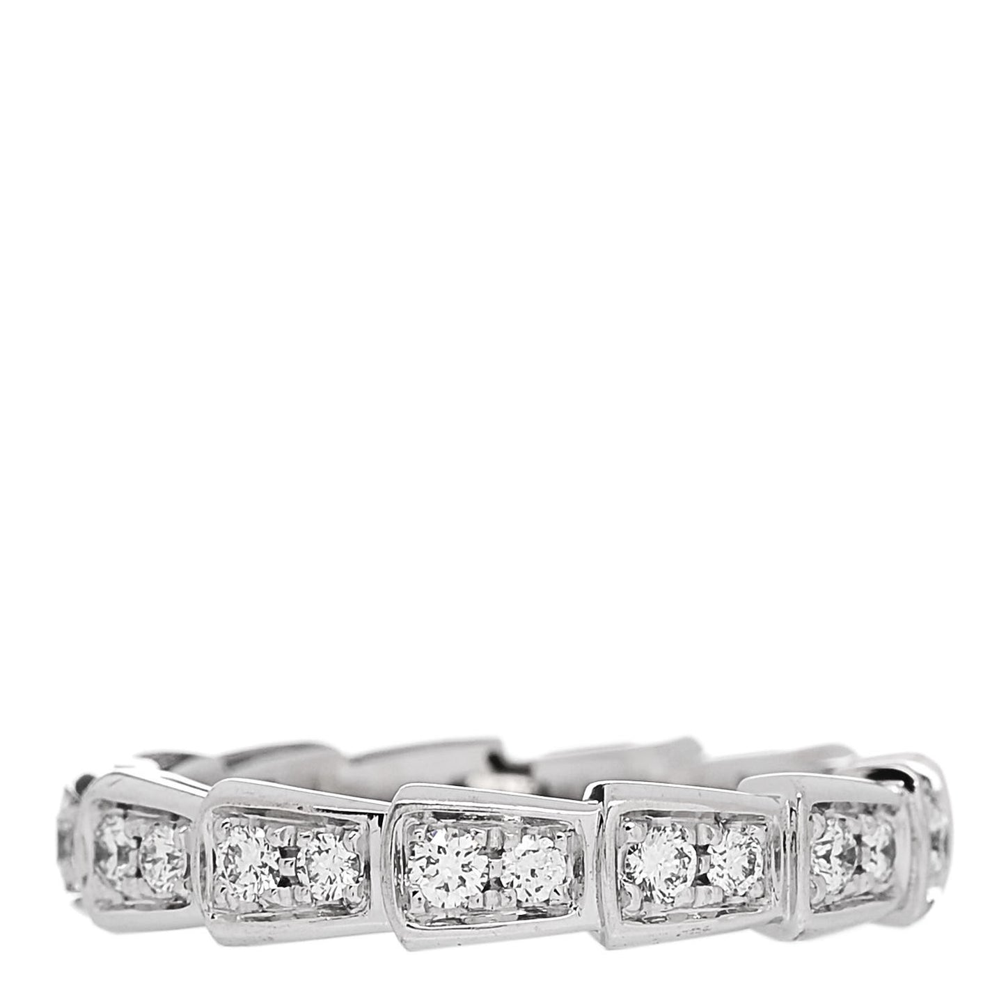 18K White Gold Diamond Serpenti Viper Band Ring 49 5