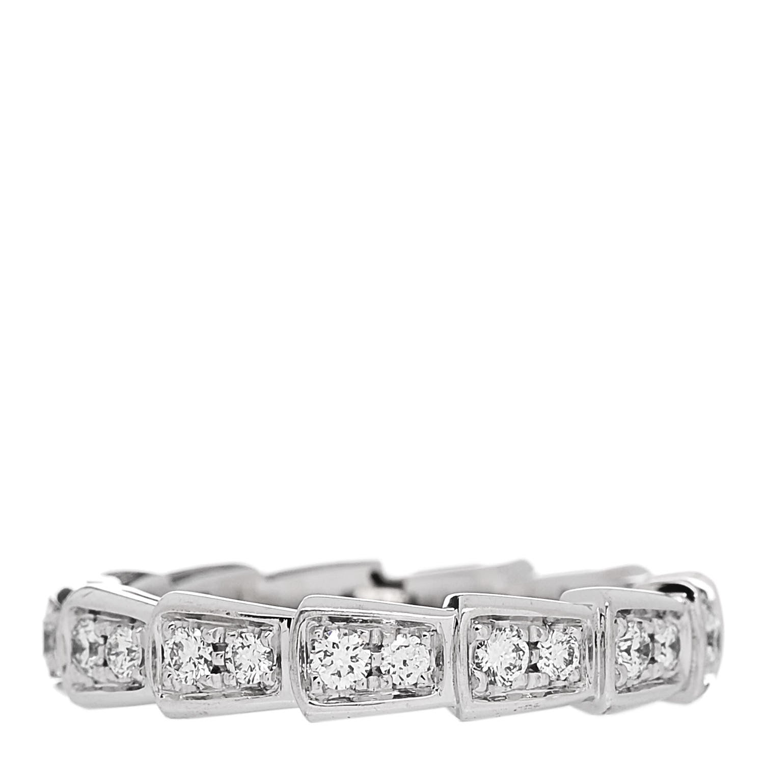 Bulgari 18K White Gold Diamond Serpenti Viper Band Ring 49 5 3 of 6