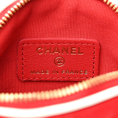 Chanel Canvas Calfskin Tennis Racket Clutch With Chain Red White 7 of 11