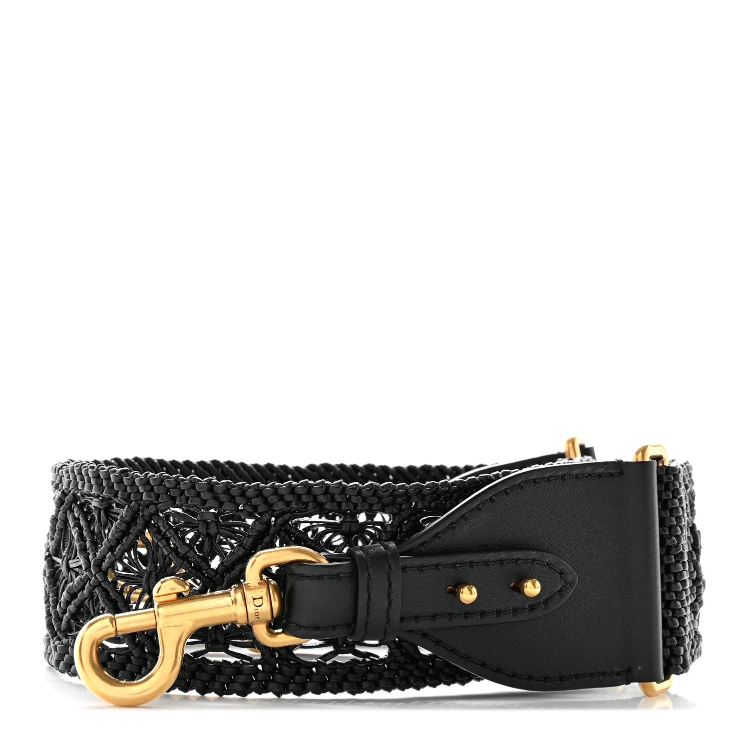 Christian Dior Raffia Woven Shoulder Strap Black 1 of 7